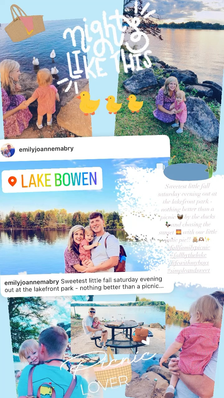 Sweetest little fall saturday evening out at the lakefront park - nothing better than a picnic 🧺 by the ducks 🦆and chasing the sunset 🌅 with our little cutie pie!! 👼🏼🫶🏽✨ #fallfamilypicnic #fallbythelake #lifewithmyboys #simpleandsweet

#LTKbaby #LTKfamily #LTKSeasonal