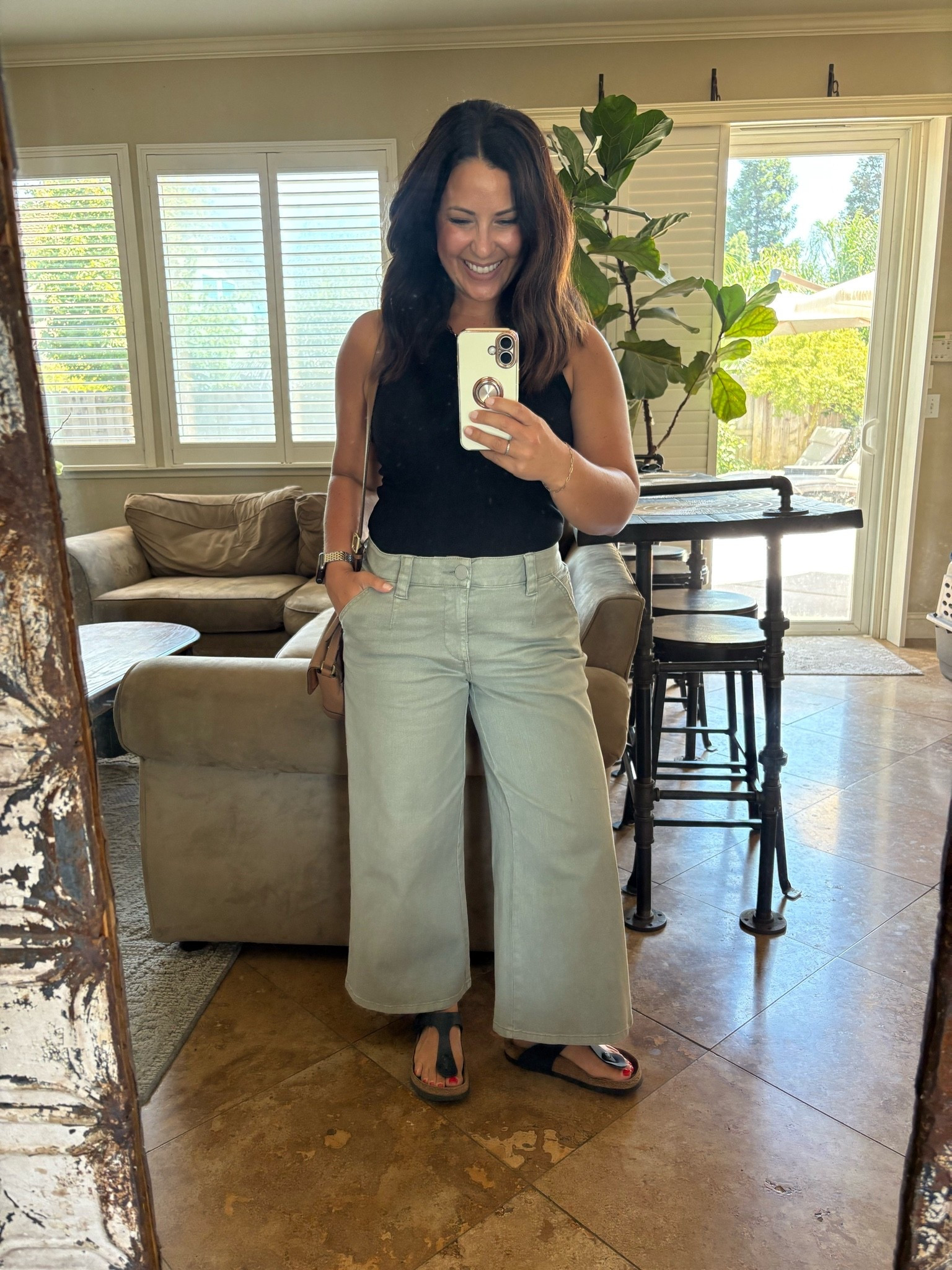 Petite-friendly summer outfit ☀️ These wide-leg cropped pants are comfortable, flattering, and easy to dress up or down. Paired with a simple black tank and sandals for an effortless everyday look.

#LTKmomlife #LTKPetite #LTKOver40