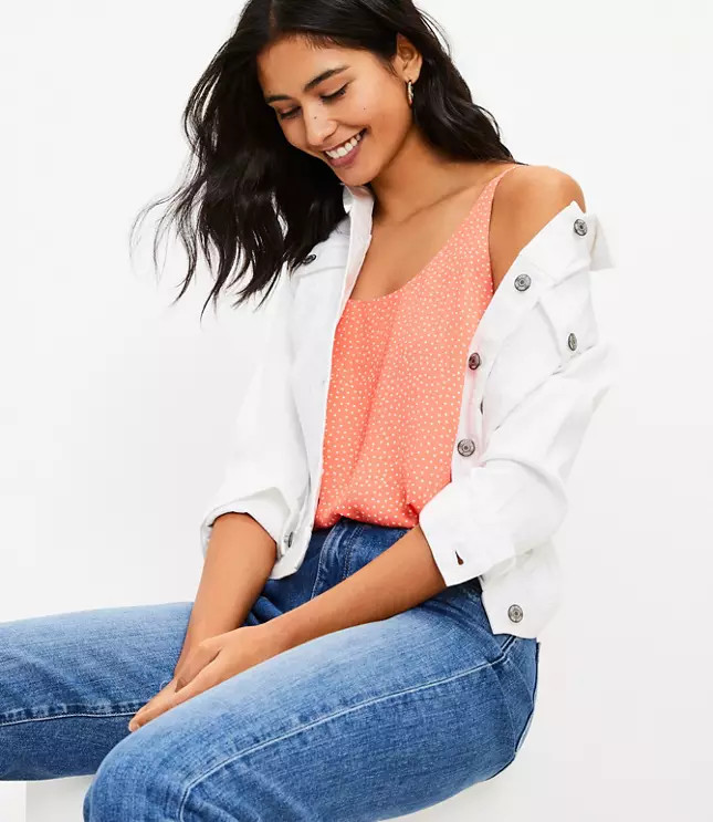 Dotted Scoop Neck Cami | LOFT