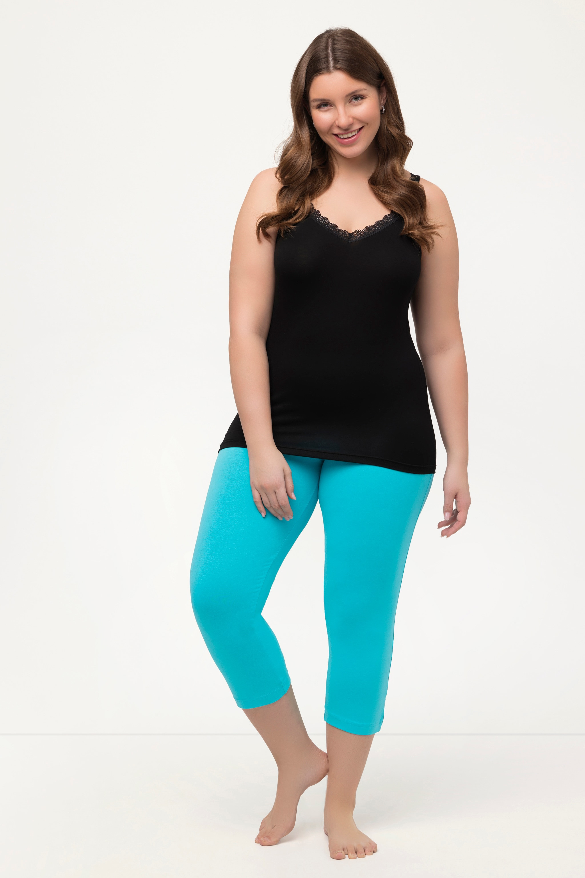 Basic Stretch Knit Capris | Ulla Popken - US