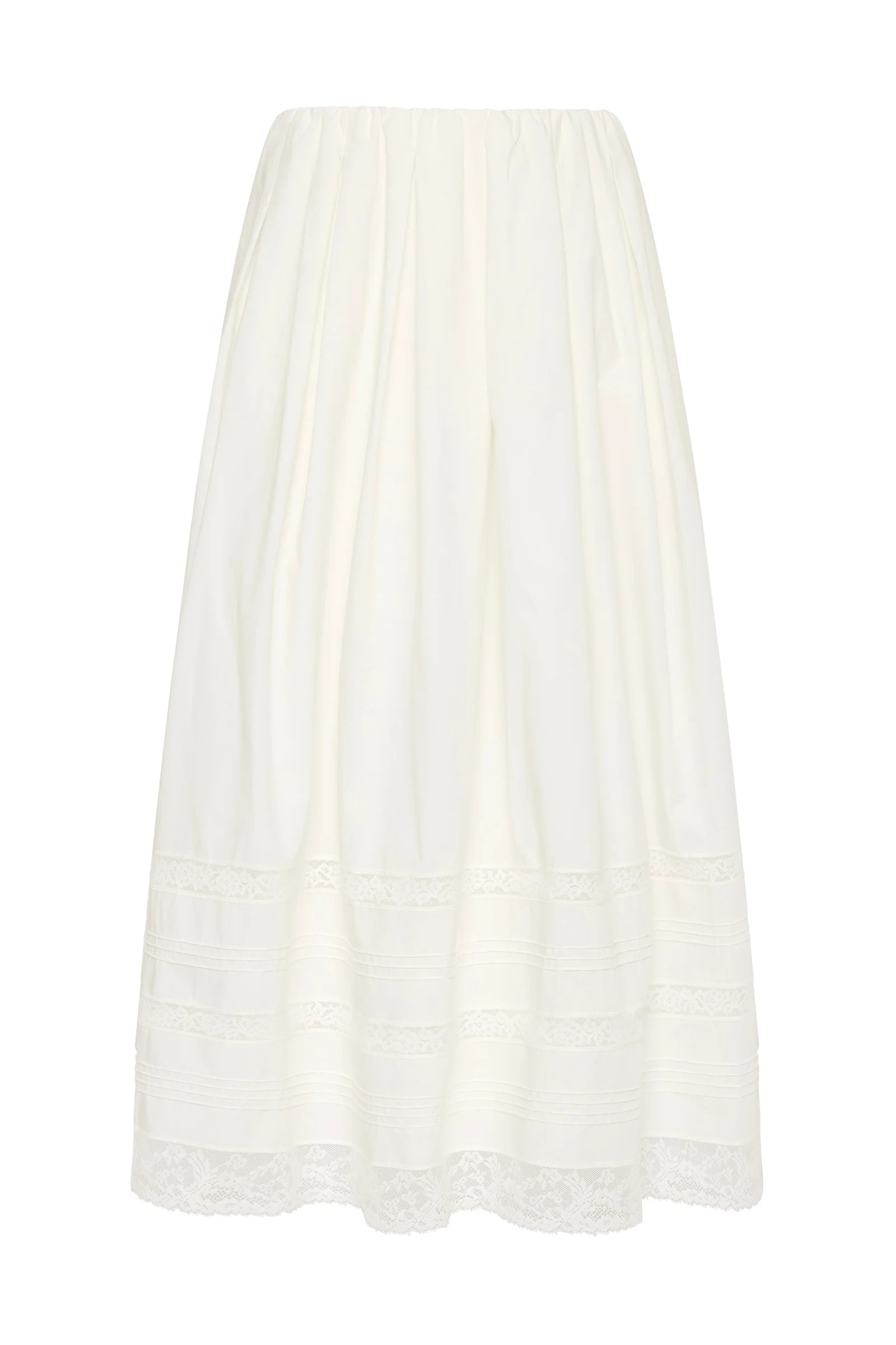Lyon Midi Skirt Ixora Lace White | Faithfull (AU)