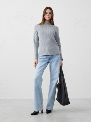 Ribbed Mock-Neck Sweater | Banana Republic Factory