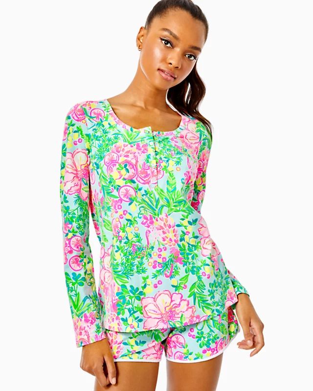 Pajama Knit Long Sleeve Henley Top | Lilly Pulitzer