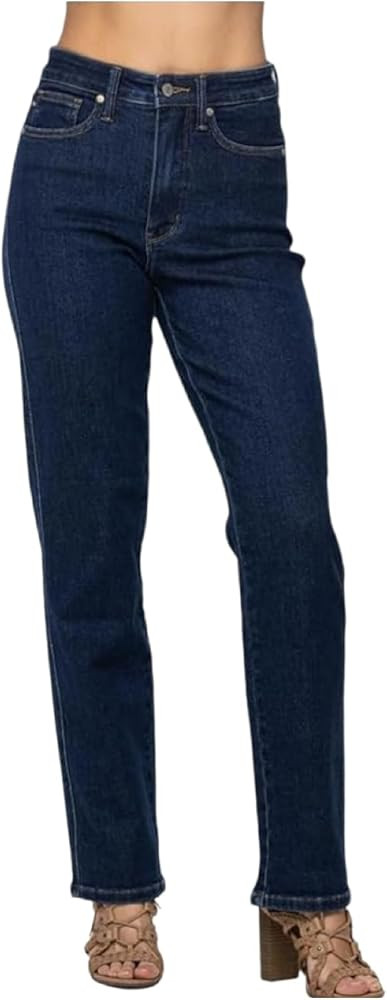 Judy Blue Women's High Waist Tummy Control Classic Straight Jeans 88575 | Amazon (US)