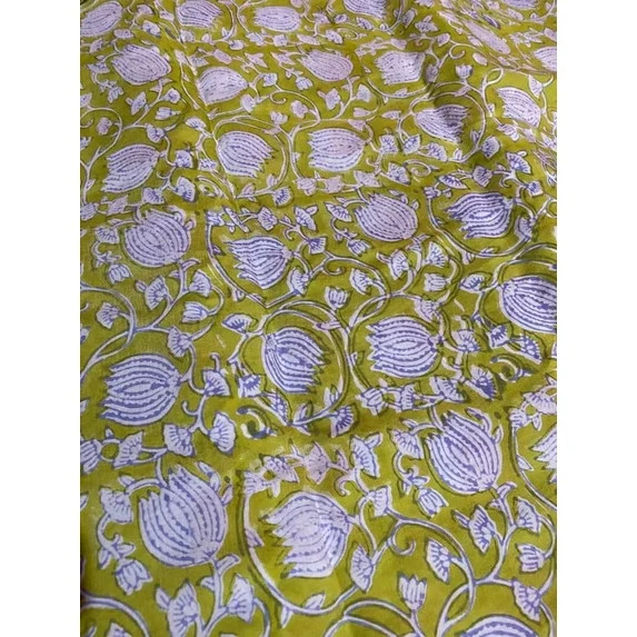 New Era Creation Mint Green Indian Strips Hand Block Printed Cotton Cloth Fabric By The Yard Farm... | Walmart (US)