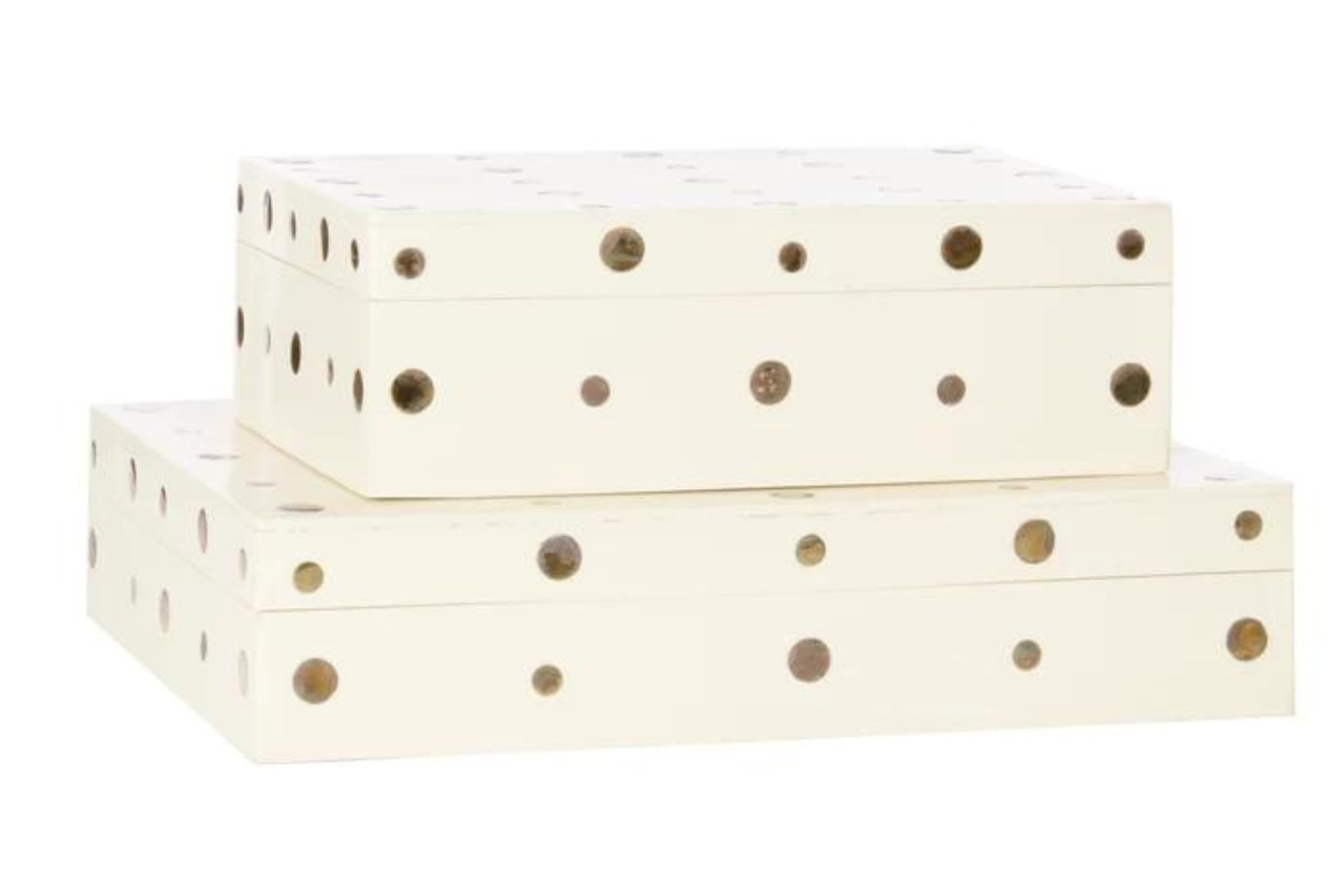 Alice Lane Penny Dot Box – Small Home Collection – Beige – Decorative – Inlaid Brass Dots... | Amazon (US)