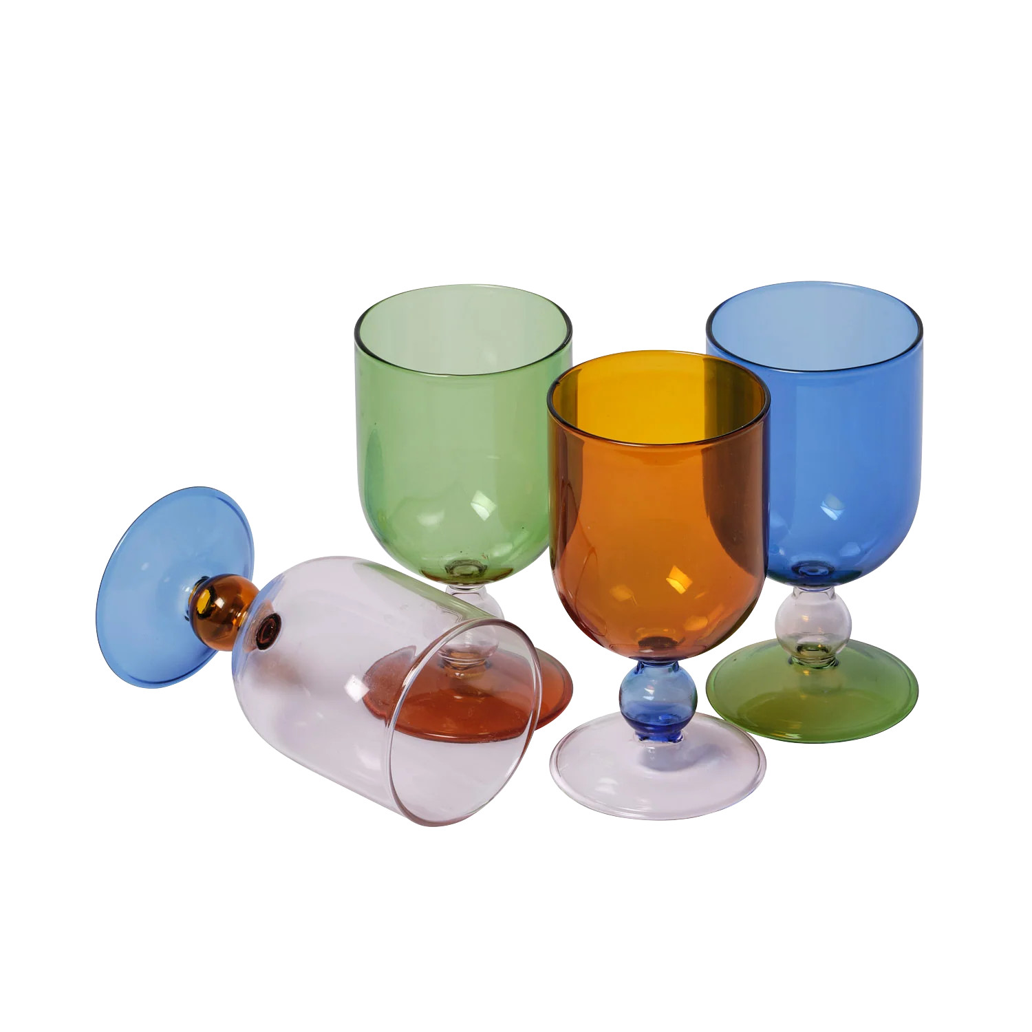 Tri Coloured Glasses - Set of 4 | In The Roundhouse