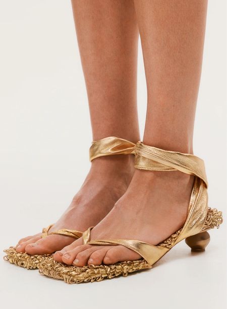 Gold leather heeled sandals 

#LTKstyletip #LTKSeasonal #LTKshoecrush