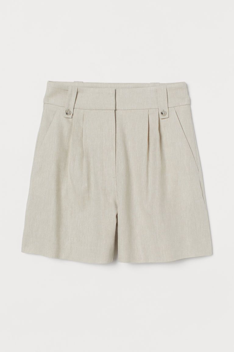 H & M - Linen-blend Shorts - Beige | H&M (US + CA)