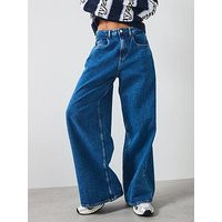 Tommy Jeans Loose Wide Leg Jeans - Blue | Very (UK)