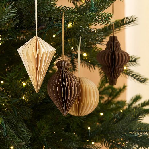 Pure Paper Shape Ornaments (Set of 4) | West Elm (US)