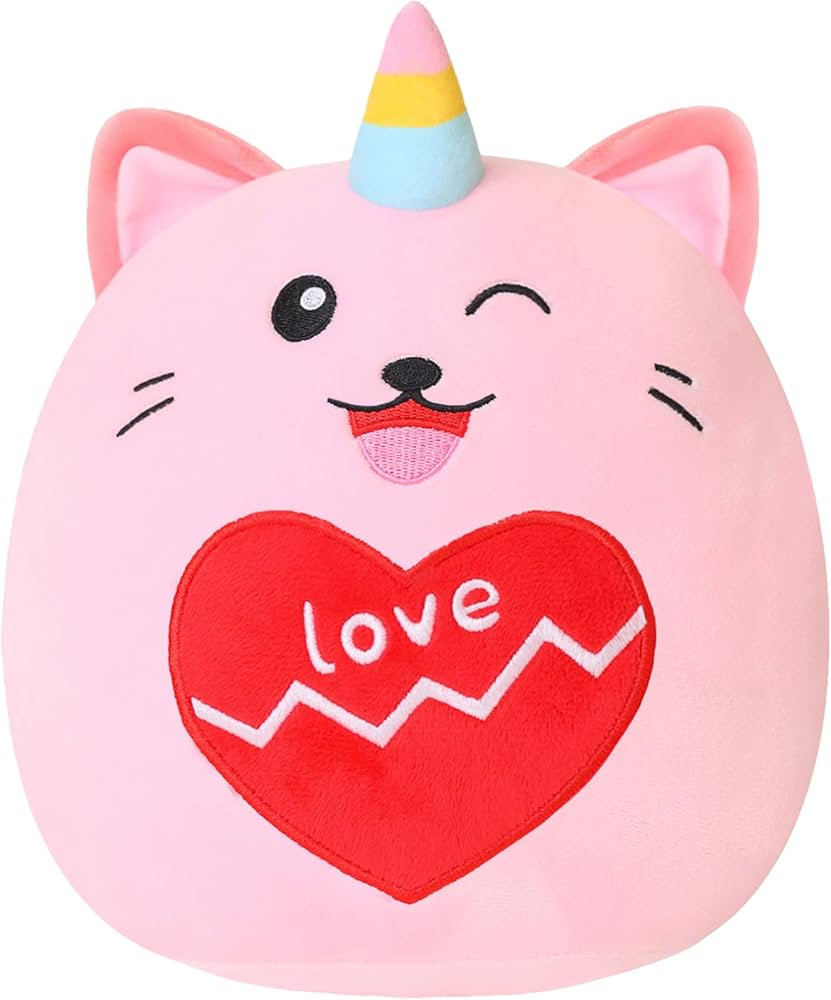 Cat Plush Lovely Unicorn Cat Stuffed Animal Toy Soft Kitty Plush Pillows Cartoon Cat Plushie Doll... | Amazon (US)