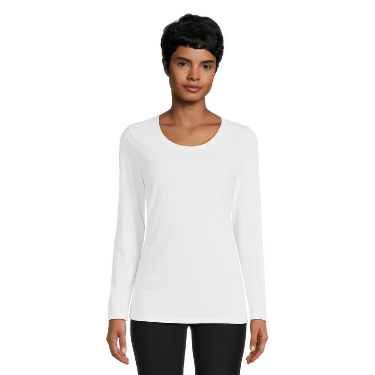 No Boundaries Juniors Scoop Neck T-Shirt with Long Sleeves, Sizes XS-XXXL | Walmart (US)