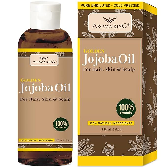 Aroma King 100% Pure Organic Jojoba Oil - Natural Unrefined, used to Moisturizer Face, Hair, Skin... | Amazon (US)