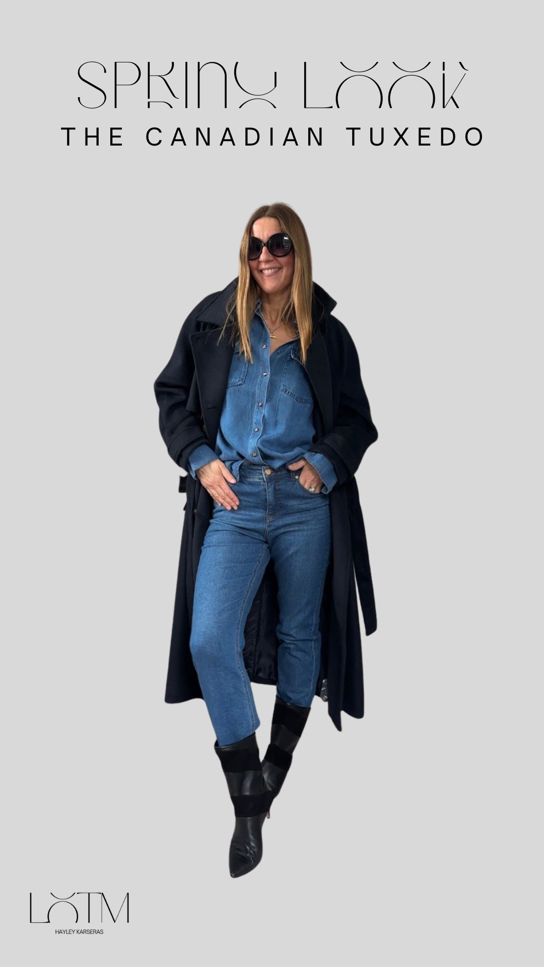 Loving double denim with Navy! Bring back the Canadian tuxedo!!  

 #LTKspringtrends #LTKover50style #LTKstyletip