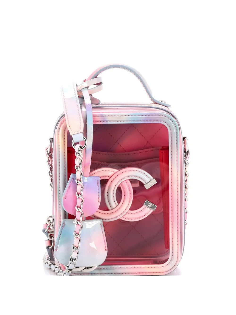 CHANEL Pre-Owned Filigree Vertical Vanity Case PVC with Lambskin crossbody bag - Multicolour | Farfetch Global