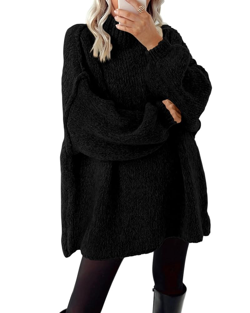 BTFBM Sweaters for Women Fall 2025 Long Sleeve Mock Neck Cable Knit Oversized Sweater Pullover To... | Amazon (US)