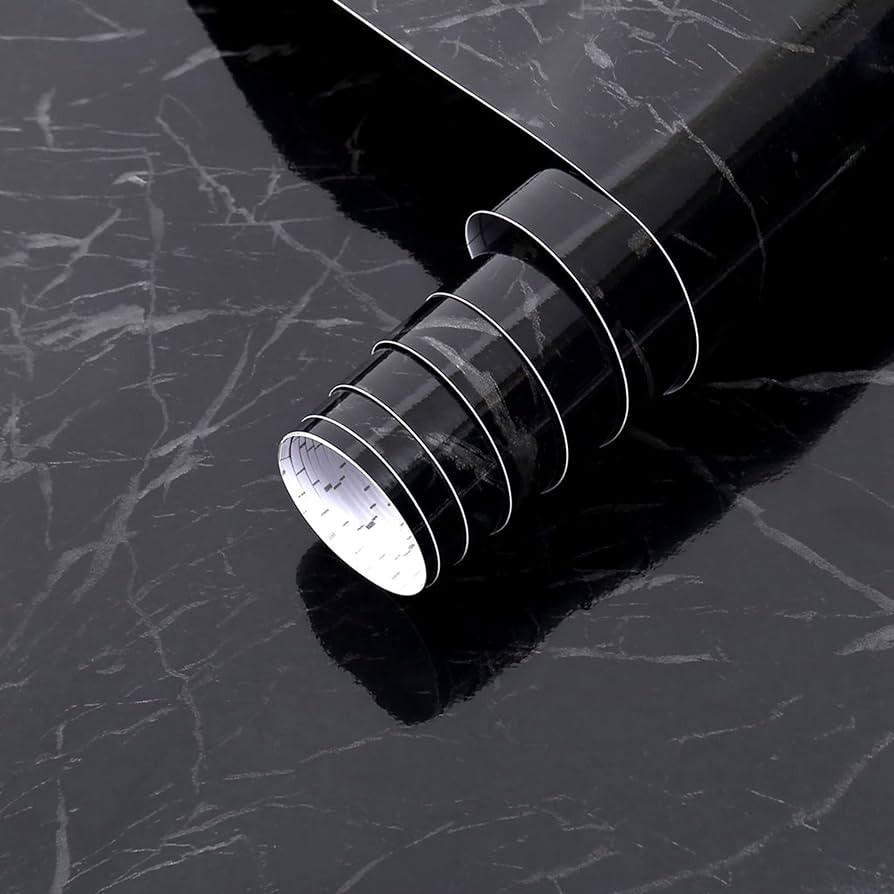 Arthome Black Marble Wallpaper,17"x120" Peel and Stick Wallpaper, Black Marble Contact Paper Self... | Amazon (US)