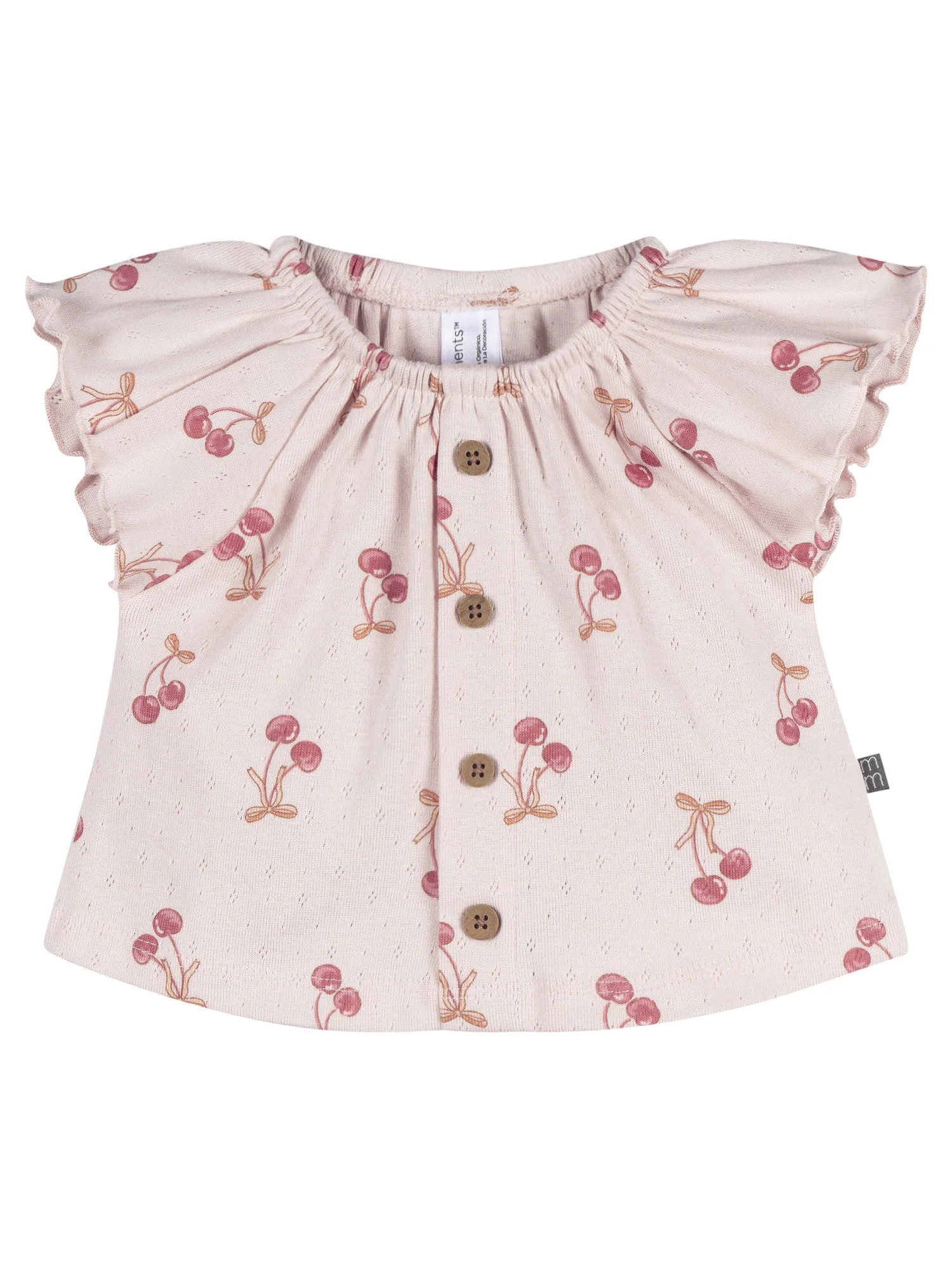 Modern Moments by Gerber Baby Girl Organic Ruffle Sleeve Top, Sizes 0/3 Months - 24 Months | Walmart (US)