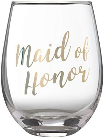Lillian Rose Gold Maid of Honor Stemless Wine Glass, 1 Count (Pack of 1) | Amazon (US)