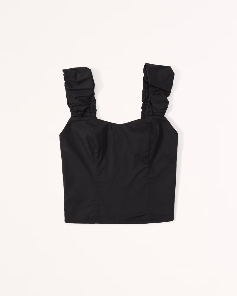 Bubble Strap Poplin Top | Abercrombie & Fitch (US)