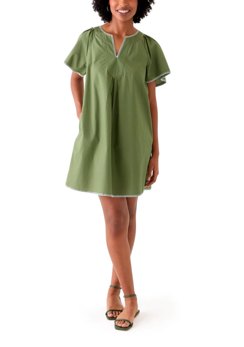 Women's Flutter Sleeve Split Neck Dress | Belk