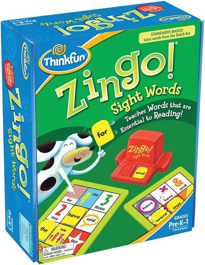 ThinkFun Zingo Sight Words Award Winning Early Reading Game for Pre-K to 2nd Grade - Toy of the Y... | Amazon (US)