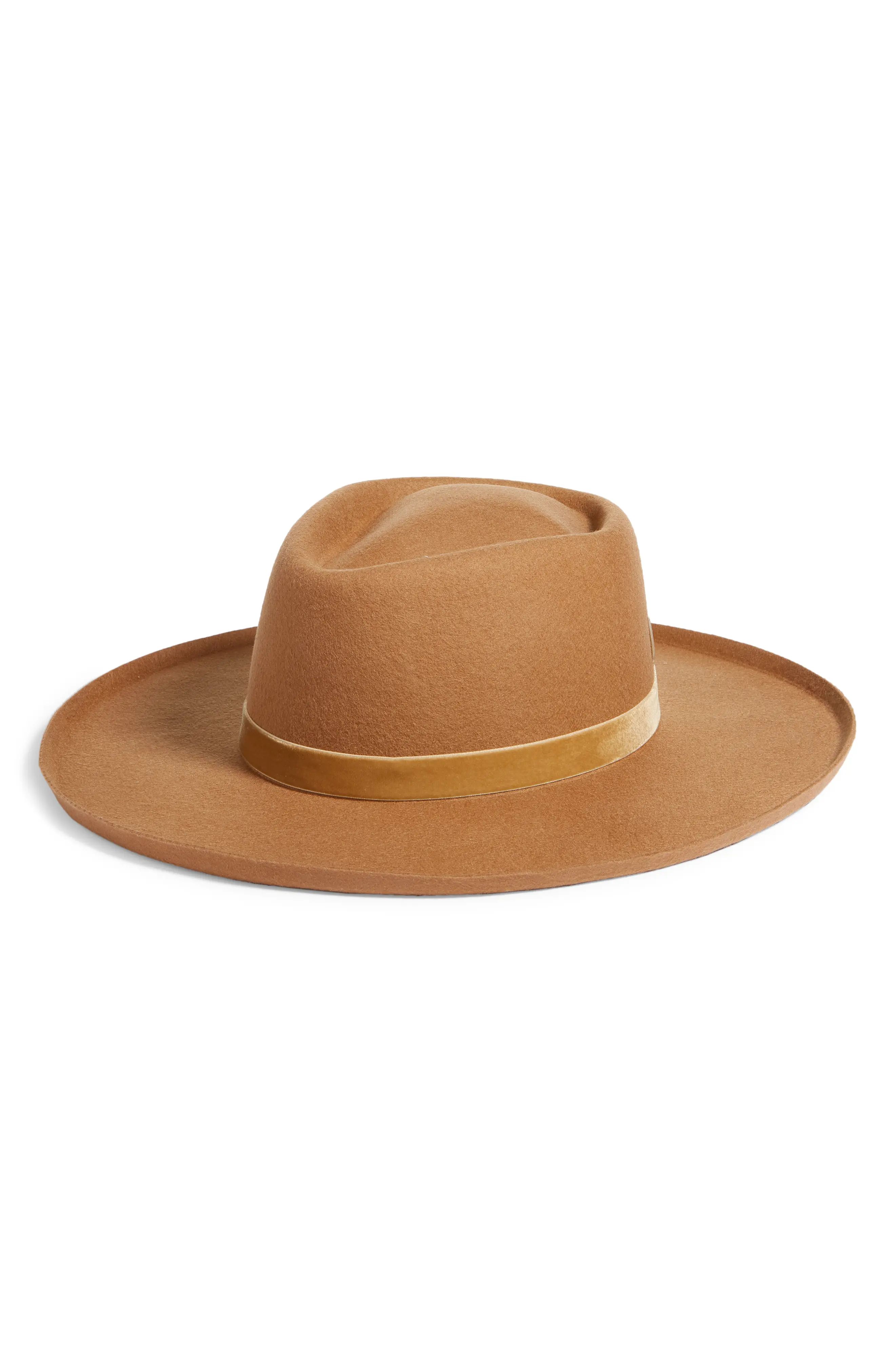 Lack of Color Val Diamond Wool Fedora in Teak Brown at Nordstrom, Size Large | Nordstrom
