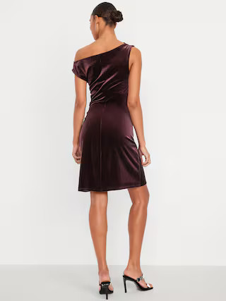 Off-the-Shoulder Ruched Velvet Mini Dress | Old Navy (US)