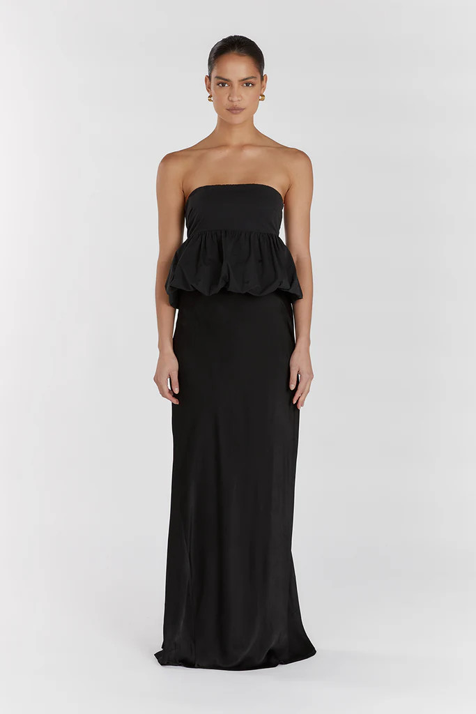 TULLULAH BLACK COTTON BUBBLE TOP | DISSH