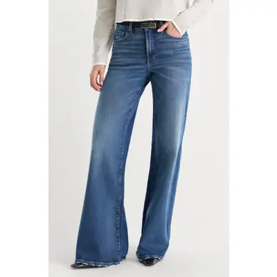 Good American Soft Good Petite Palazzo Wide Leg Jeans in Ridicule at Nordstrom, Size 2 | Nordstrom
