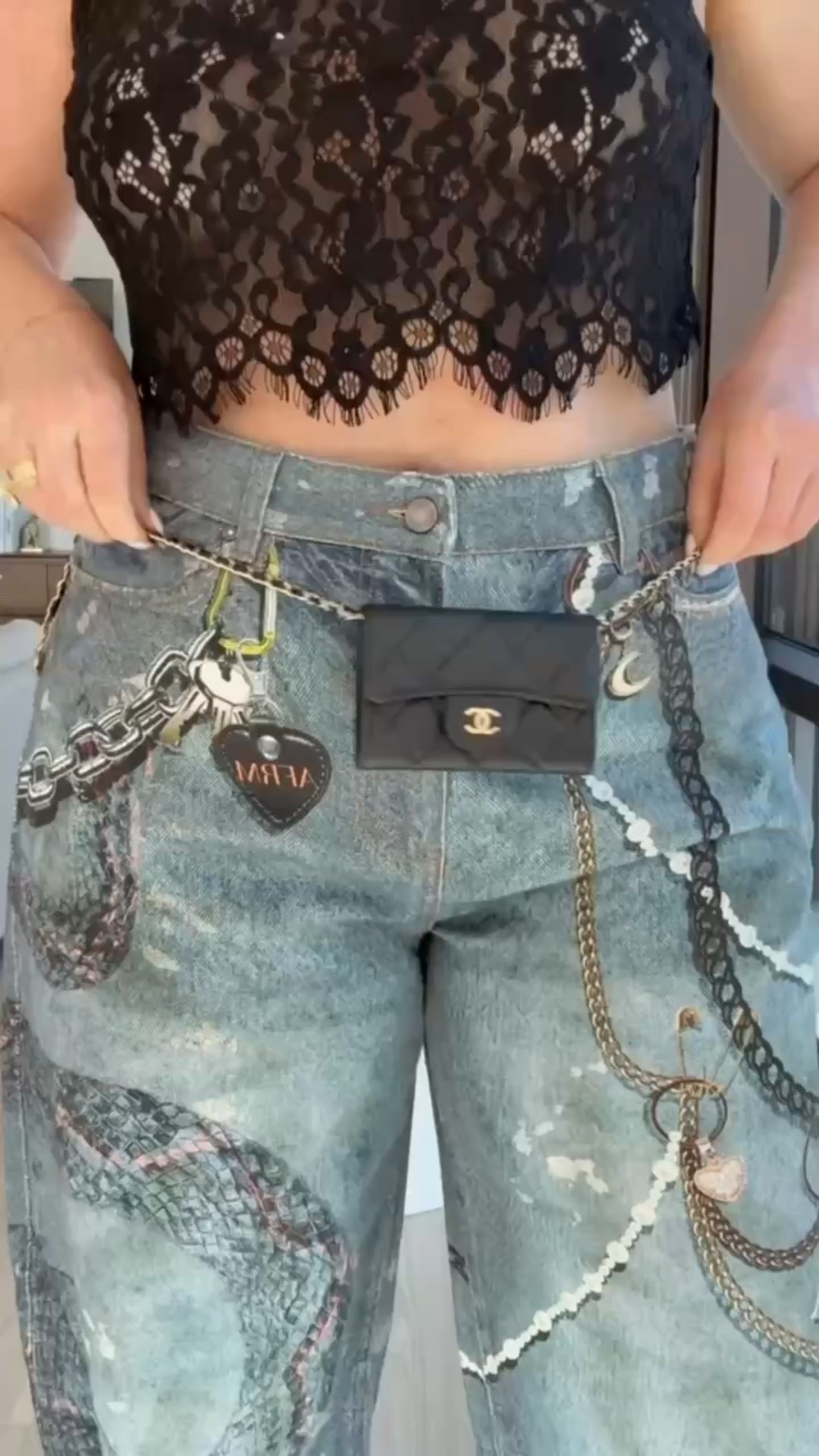 I sized up twice for an oversized fit in these printed chain link jeans. Similar to the popular Acne Studios style.

Jeans fit true to size if you prefer a slimmer fit. I’ll have mine tailored to fit my waist.



#LTKgrwm #LTKootd

#LTKootd #LTKSeasonal

#LTKSeasonal #LTKootd