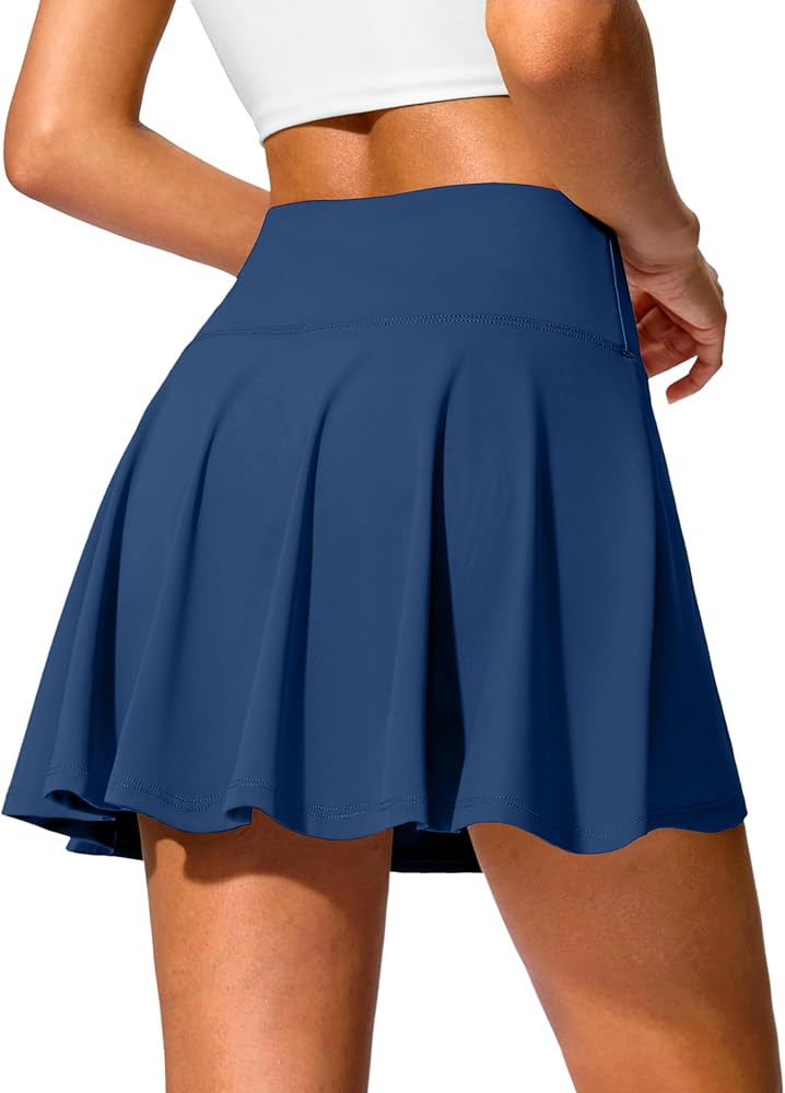 SANTINY 14" Tennis Skirt Golf Skorts with Pockets Tummy Control Shorts Pleated Skirts for Women A... | Amazon (US)
