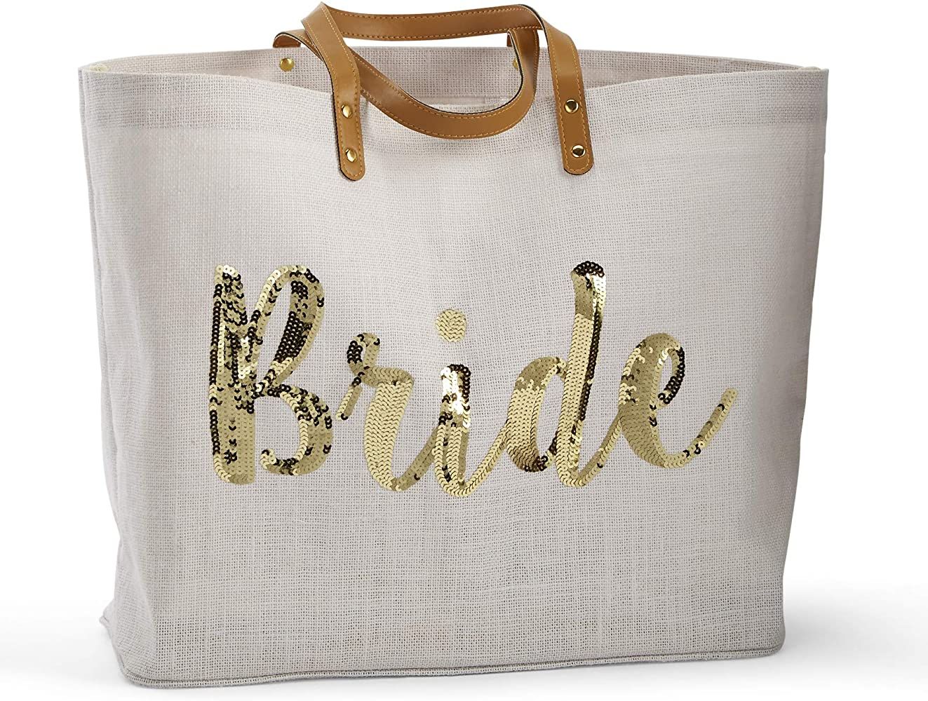 Mud Pie womens Bride Gold Sequin Tote, Gold Sequin, One Size US | Amazon (US)
