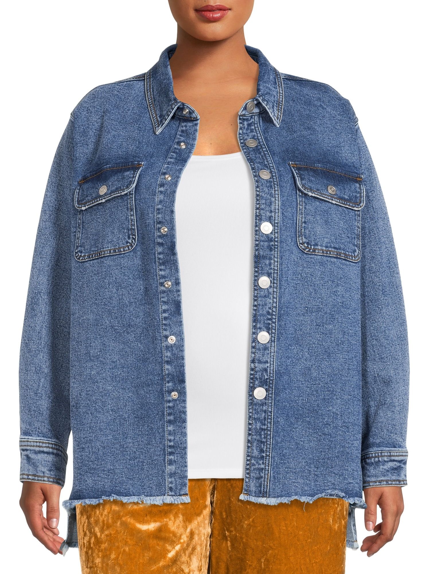 Terra & Sky Women's Plus Size Denim Shirt Jacket | Walmart (US)