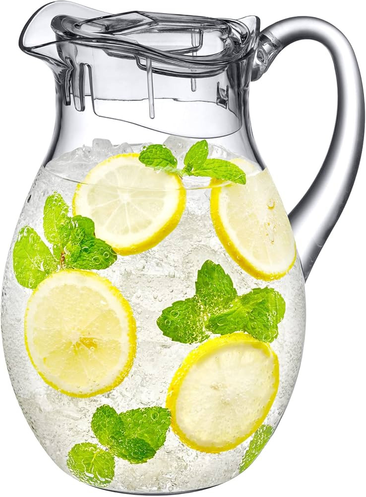 Amazing Abby - Bubbly - Acrylic Pitcher (72 oz), Clear Plastic Water Pitcher with Lid, Fridge Jug... | Amazon (US)