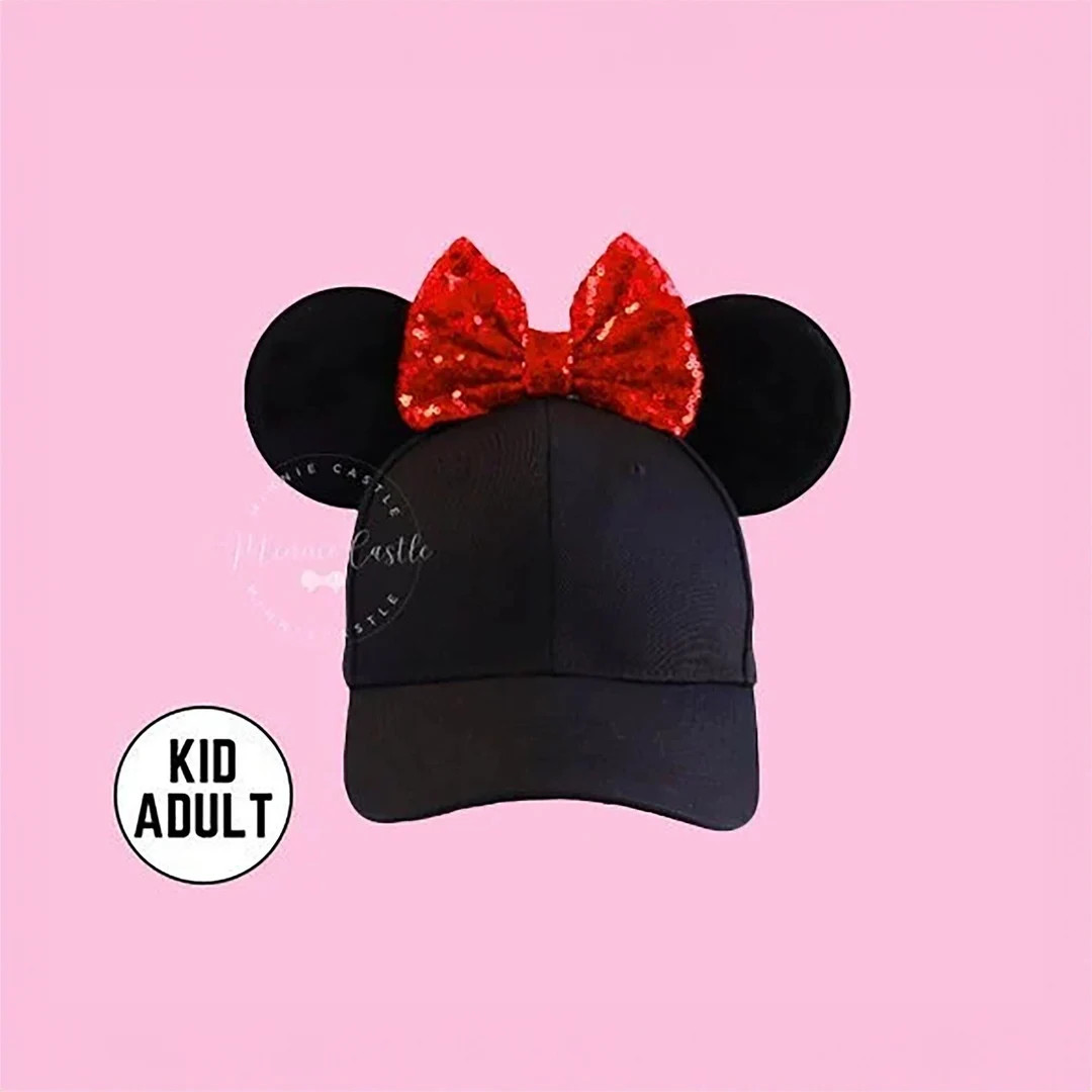 Mickey Ears Hat, Mickey Ears Baseball Cap, Minnie Ears Hat with Bow, Mickey Ears Baseball Cap, Mo... | Etsy (US)