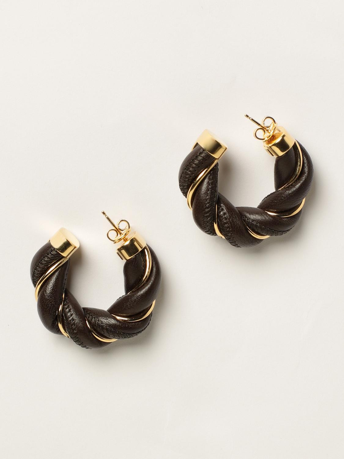 BOTTEGA VENETA earrings with circles in woven nappa | Giglio.com - Global Italian fashion boutique