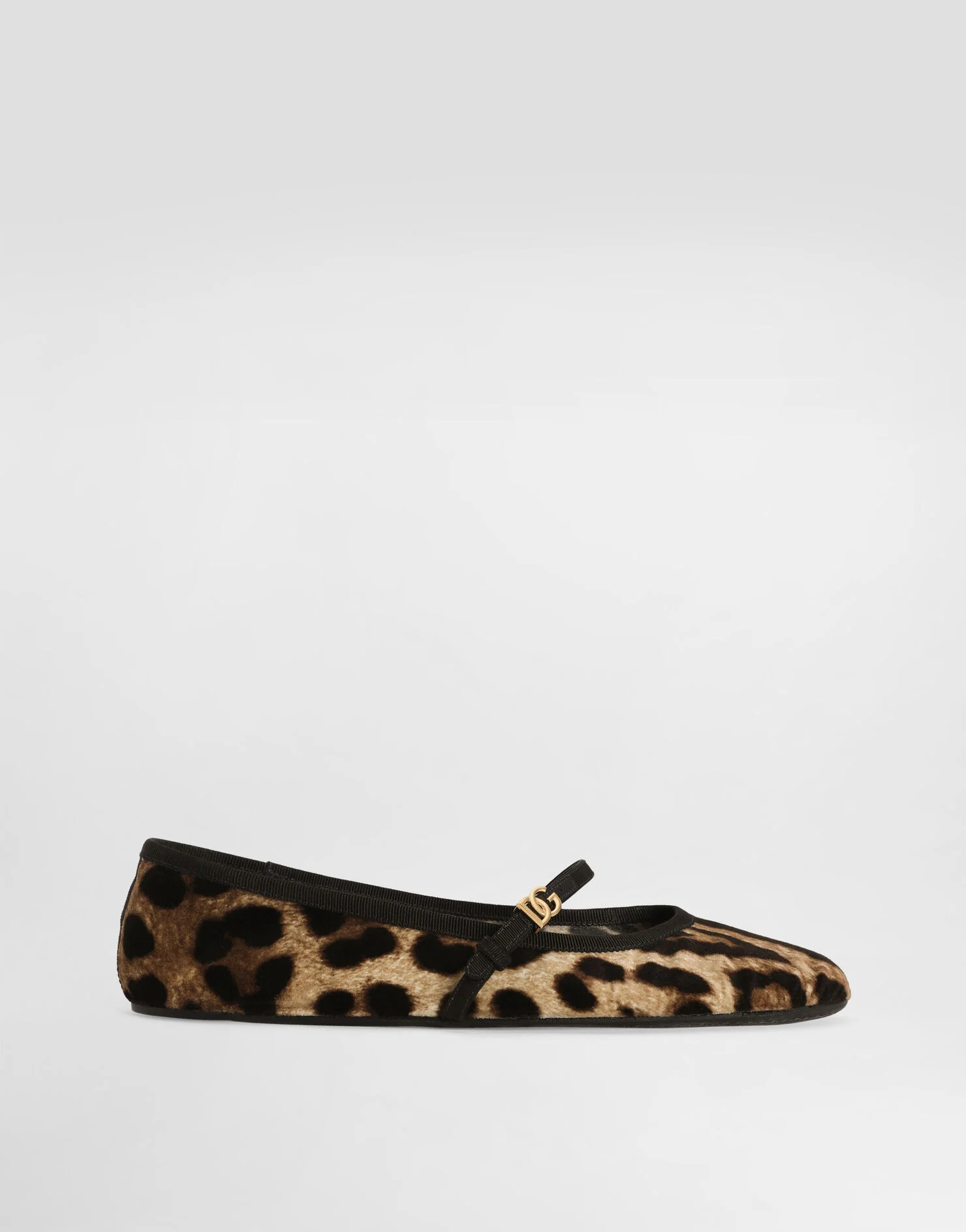 Printed velvet ballet flats | Dolce & Gabbana US
