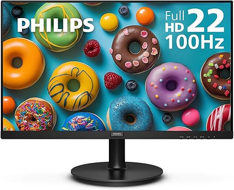 PHILIPS 22 inch Class Thin Full HD (1920 x 1080) Monitor, 100Hz Refresh Rate, VESA, HDMI x1, VGA ... | Amazon (US)