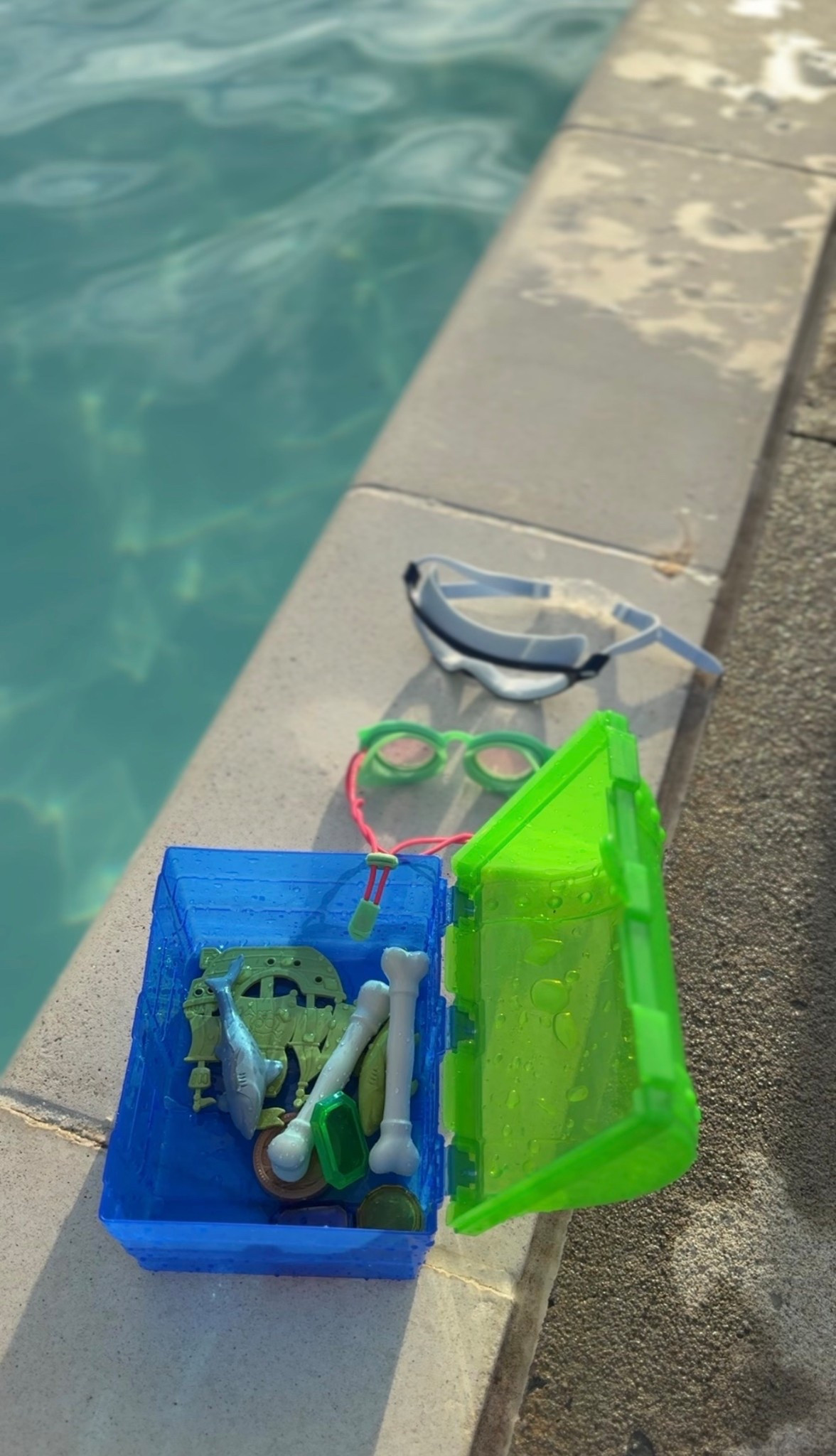 Fave goggles and treasure box pool toy! 