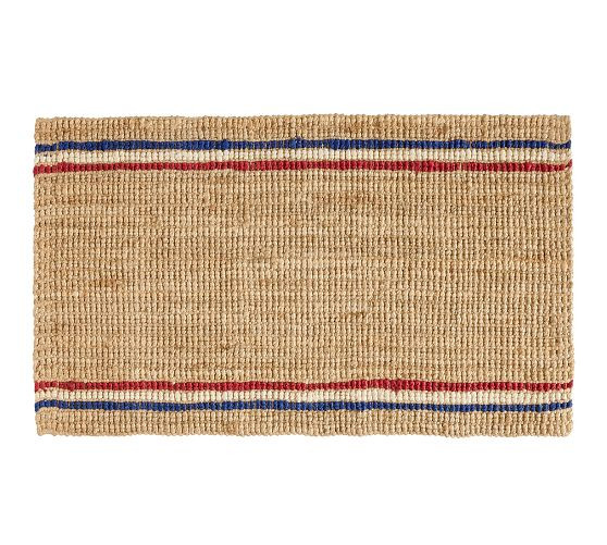 Patriotic Jute Striped Doormat | Pottery Barn (US)