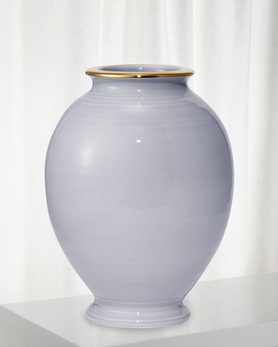AERIN Siena 11.8" Large Vase, Blue Haze | Horchow