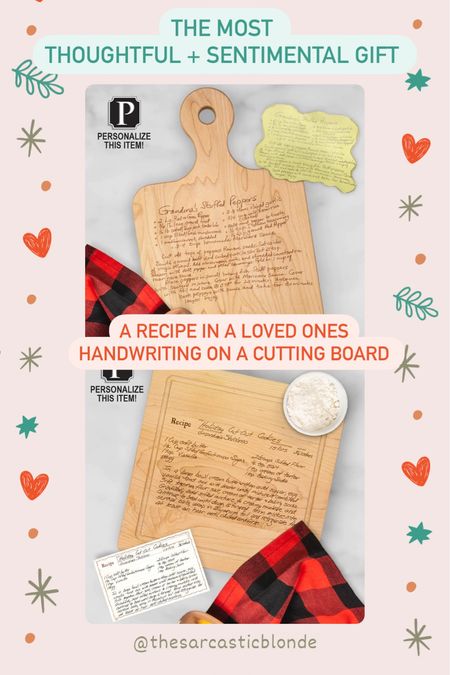 gift guide for hostess mother in law mother sister friend for her / 
Personalized cutting board with loved ones handwriting 

#LTKhome #LTKHoliday #LTKGiftGuide