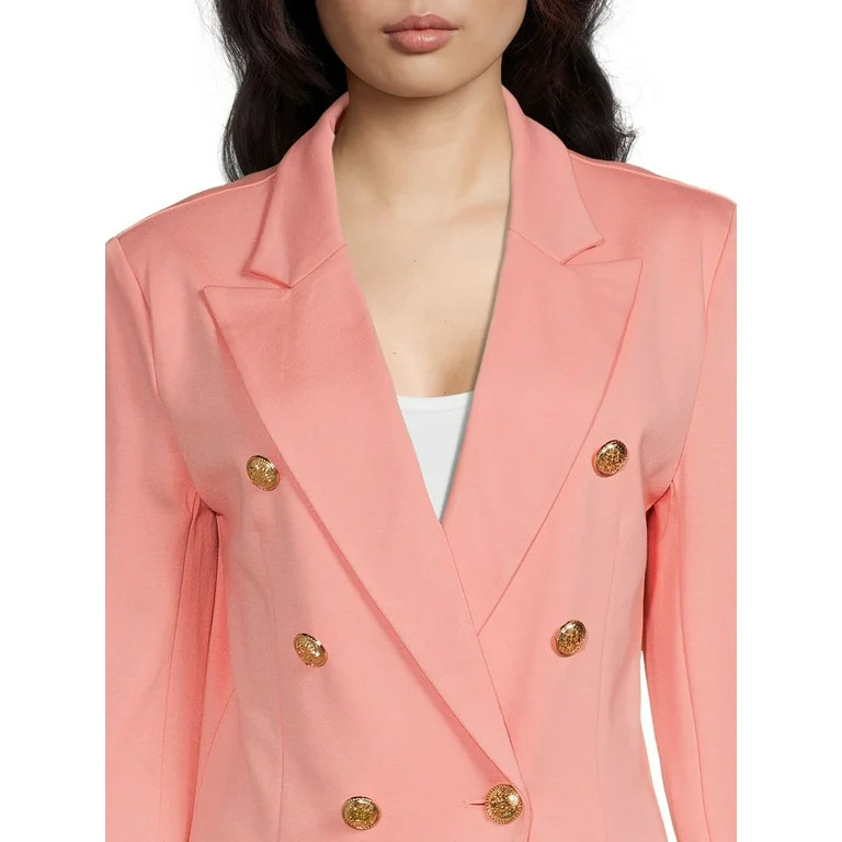 Attitude Unknown Women's Metallic Button Blazer | Walmart (US)