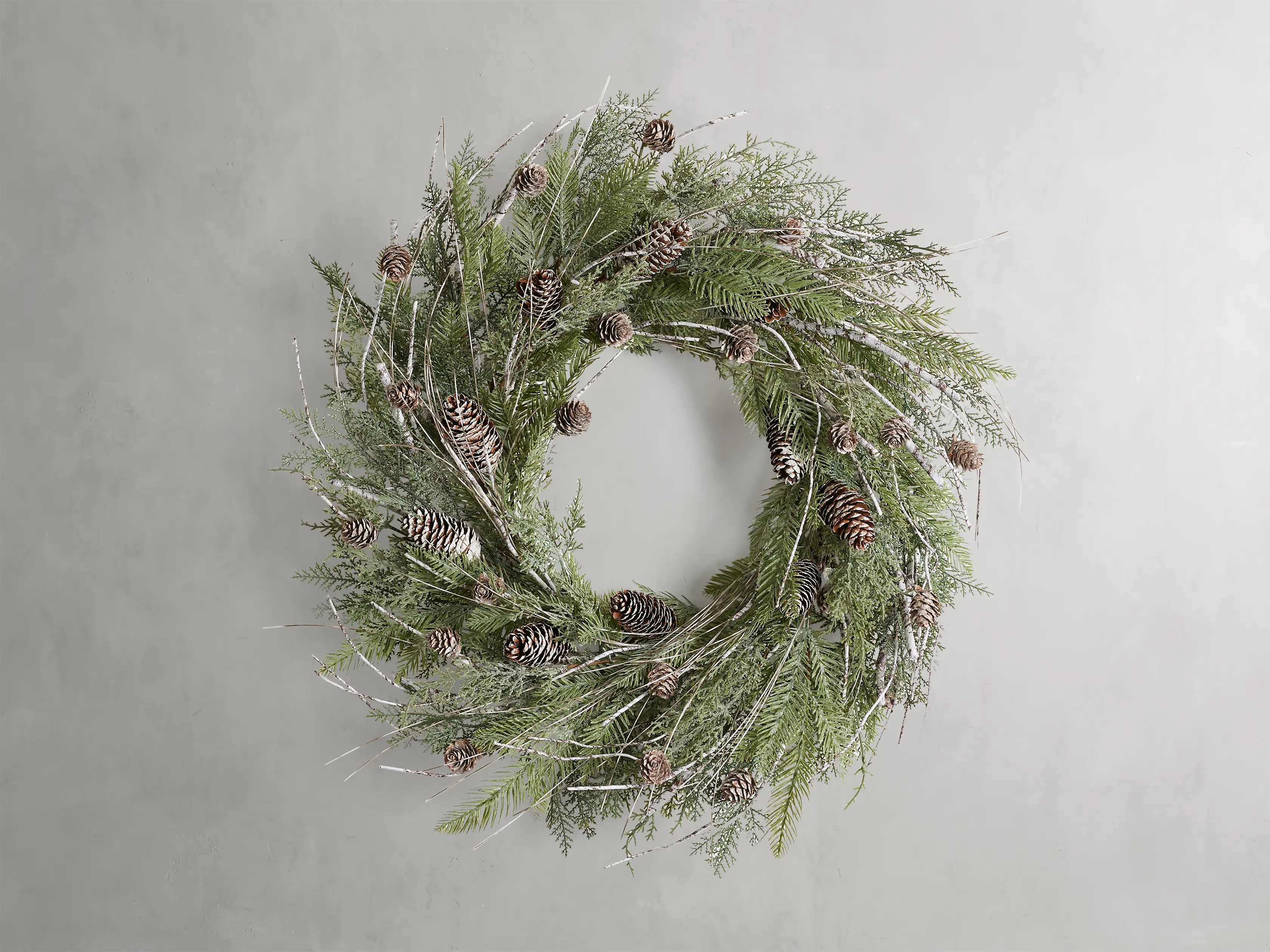 Frosted Cedar Pinecone Wreath | Arhaus