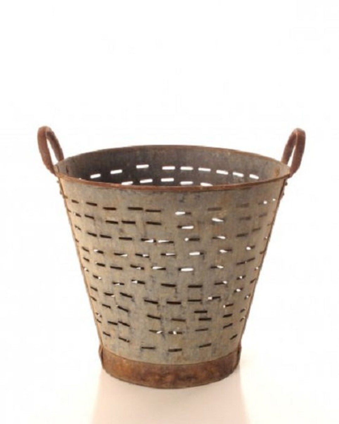 Olive Bucket Vintage Basket Galvanized Metal Bucket - Etsy | Etsy (US)