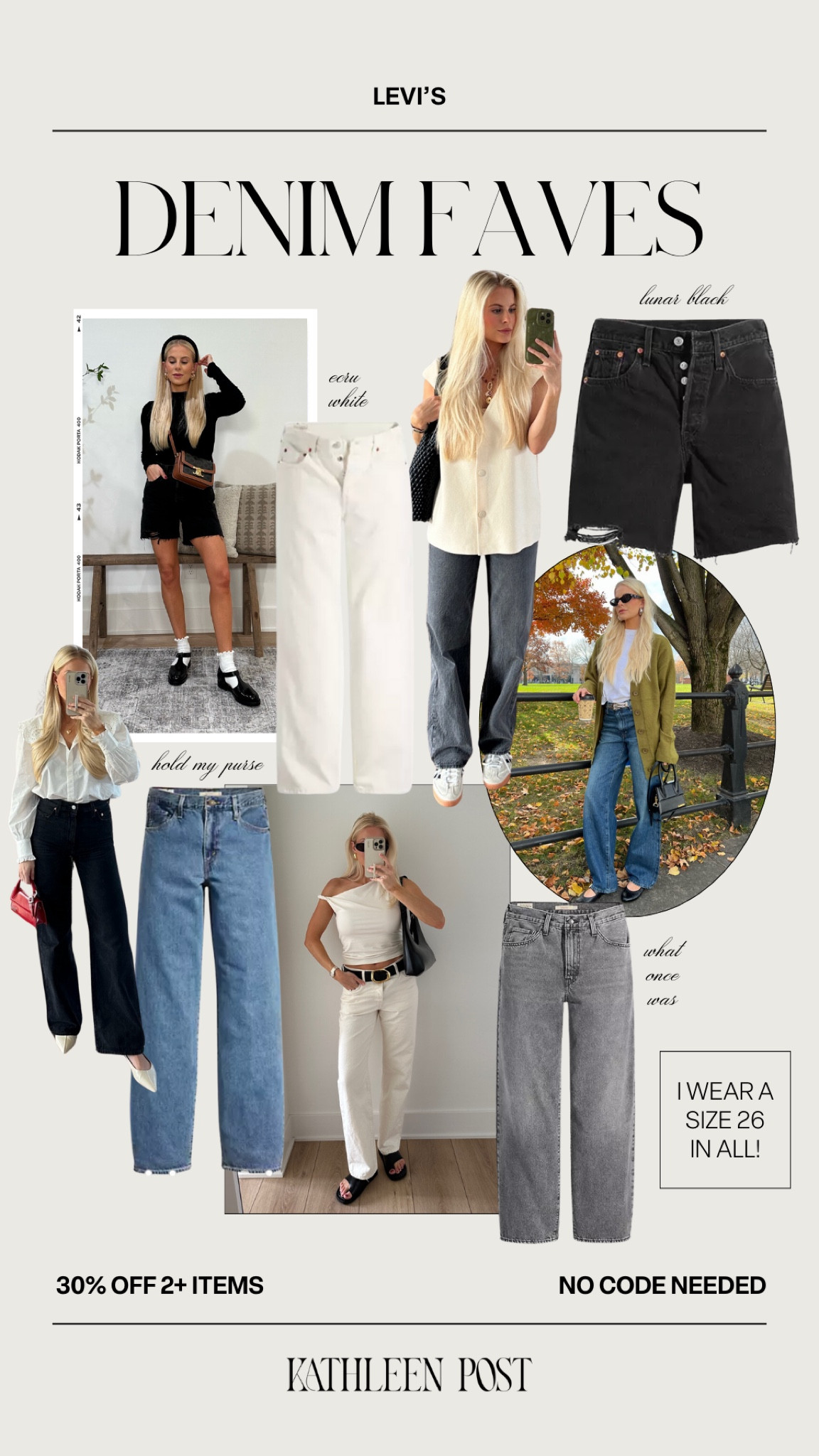 Levi’s Denim Faves - Purchase 2 or more items, get 30% off site wide - no code needed! #kathleenpost #denimfaves #denimsale #denimshorts #summerfaves

#LTKSeasonal #LTKStyleTip #LTKSaleAlert