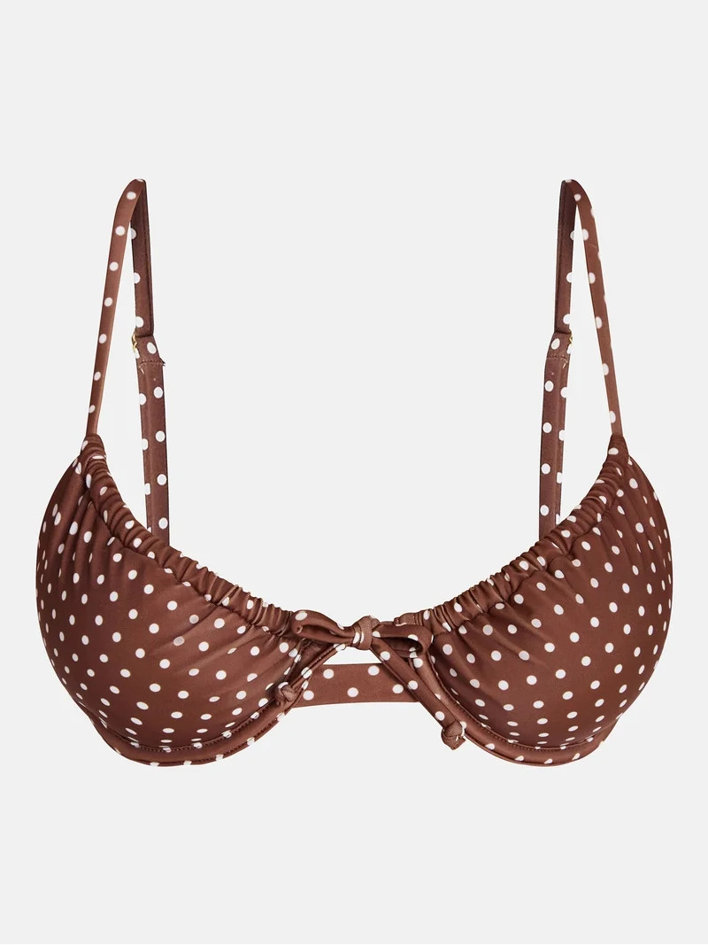 No Boundaries Polka Dot Underwire Bikini Top, Women's XXS-XXL | Walmart (US)