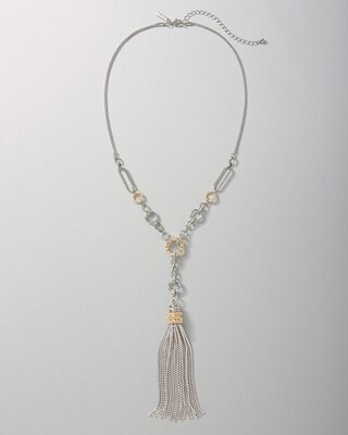 Mixed-Metal Tassel Necklace | White House Black Market